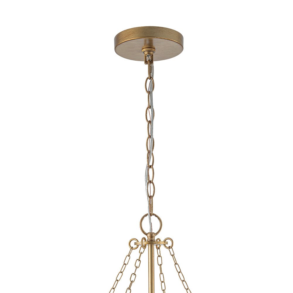 Lámpara de Araña Cristal Floral de Lujo Vintage de 6 Luces en Oro