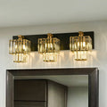 Luz de Pared de Baño Vintage en Cristal Cuadrado con Niveles