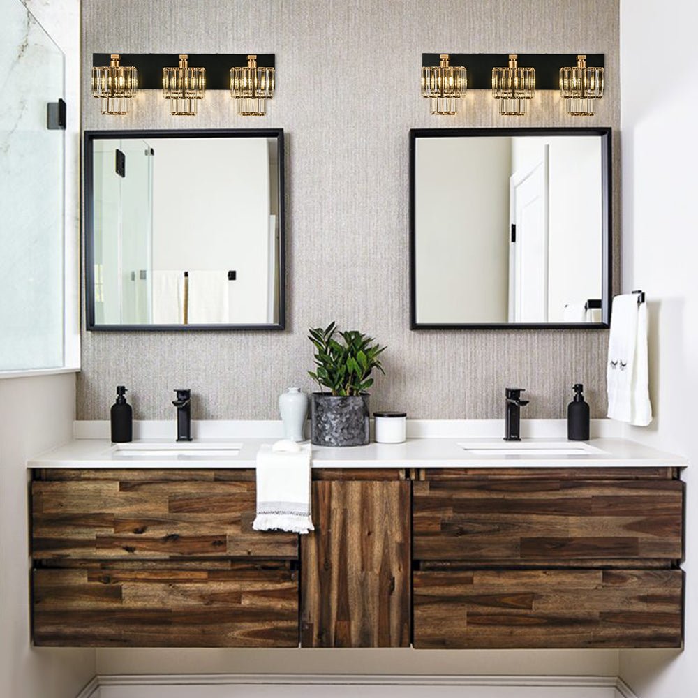 Luz de Pared de Baño Vintage en Cristal Cuadrado con Niveles