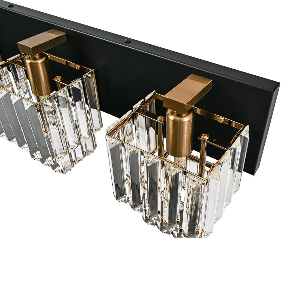 Luz de Pared de Baño Vintage en Cristal Cuadrado con Niveles