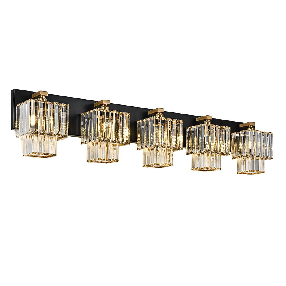 Luz de Pared de Baño Vintage en Cristal Cuadrado con Niveles