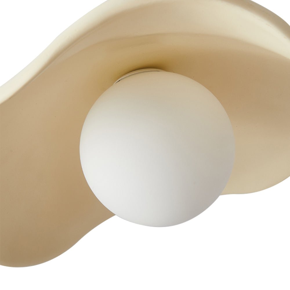Luz colgante de resina en forma de sombrero Wabi Sabi de 1 luz