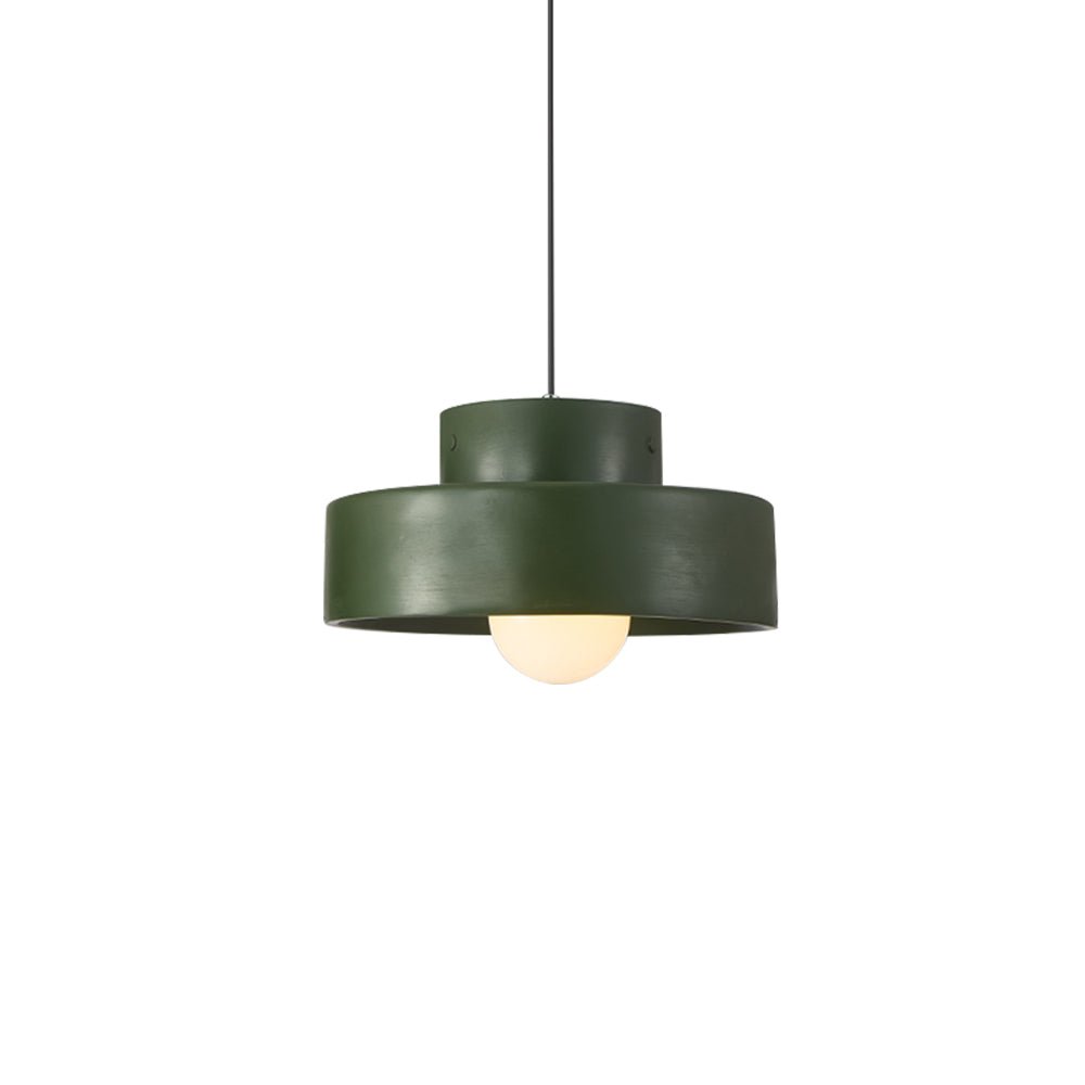 Lámpara Colgante Cilíndrica de Resina Wabi Sabi de 1 Luz para Comedor y Mesita de Noche