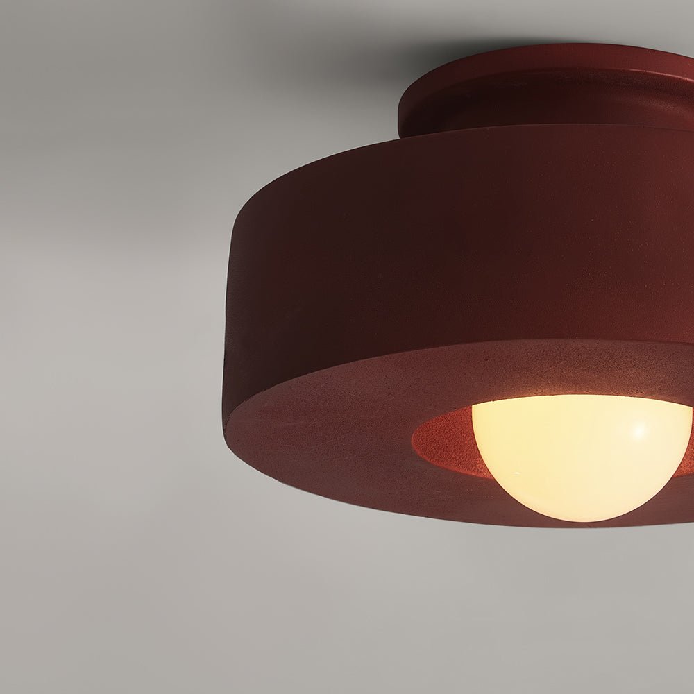 Wabi Sabi Lámpara de Techo Cilíndrica de Resina de 1 Luz