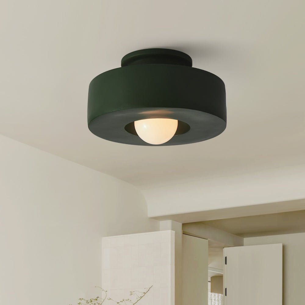 Wabi Sabi Lámpara de Techo Cilíndrica de Resina de 1 Luz