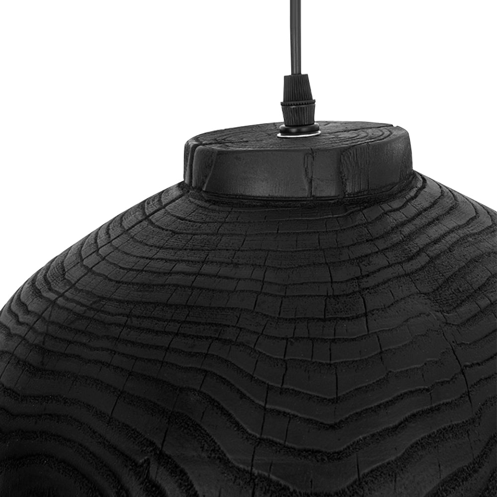 Lámpara Colgante de Resina con Grano de Madera Wabi Sabi de 1 Luz