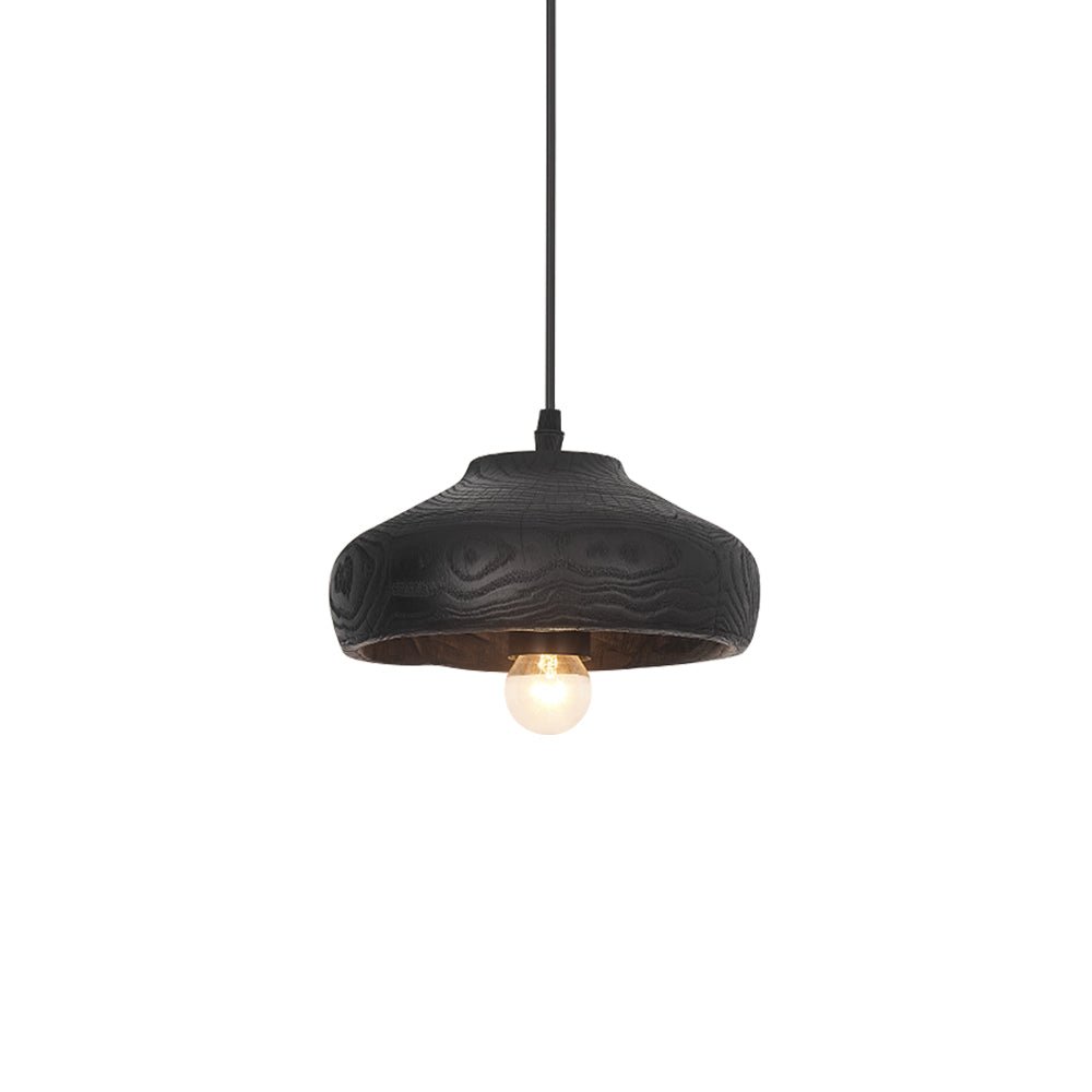 Lámpara Colgante de Resina con Grano de Madera Wabi Sabi de 1 Luz