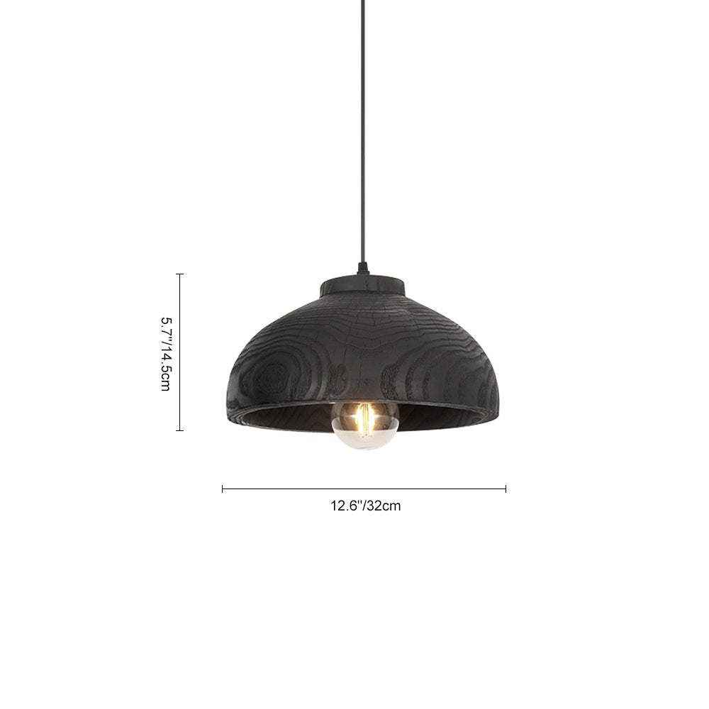 Lámpara Colgante de Resina con Grano de Madera Wabi Sabi de 1 Luz