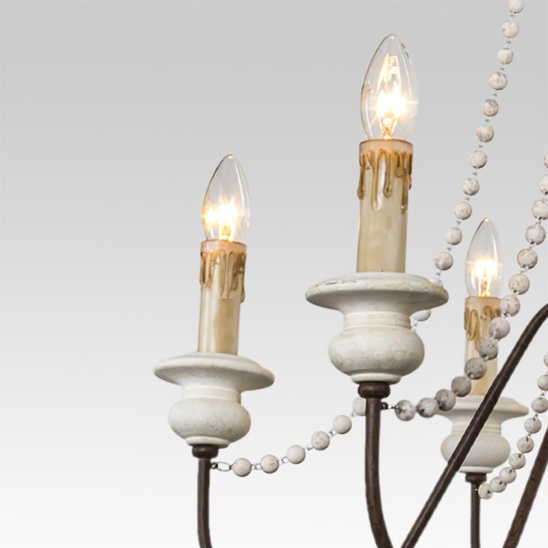 Candelabro de Velas de Madera con 6 Luces