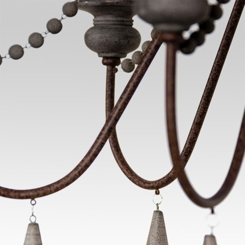 Candelabro de Velas de Madera con 6 Luces