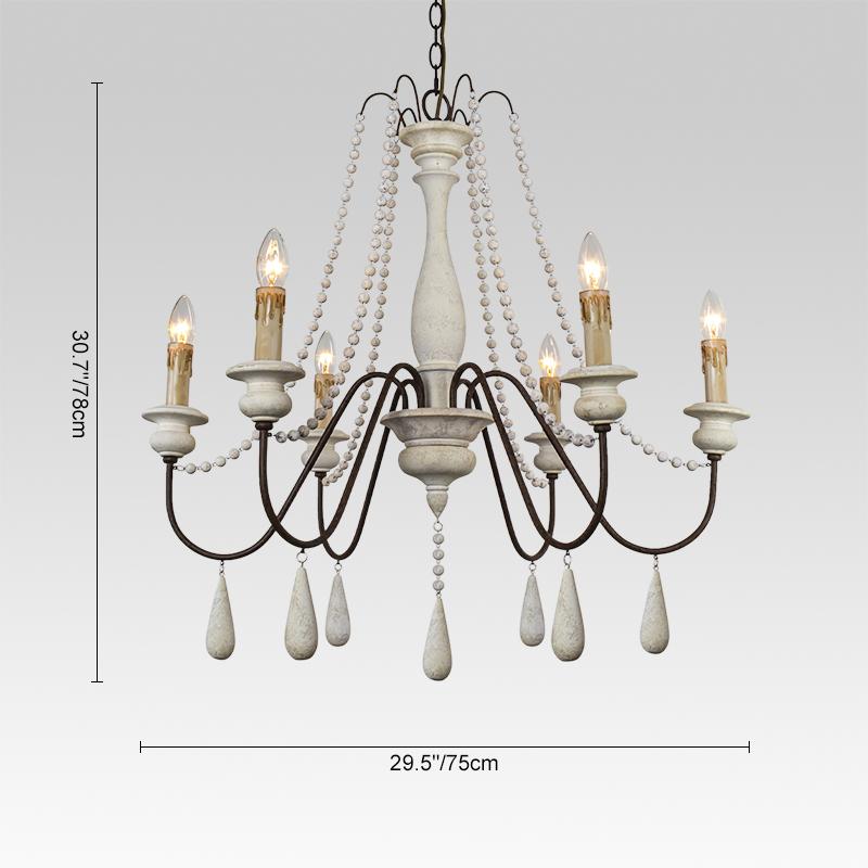 Candelabro de Velas de Madera con 6 Luces
