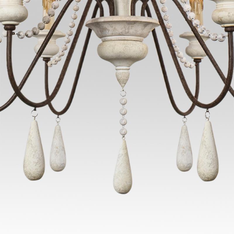 Candelabro de Velas de Madera con 6 Luces