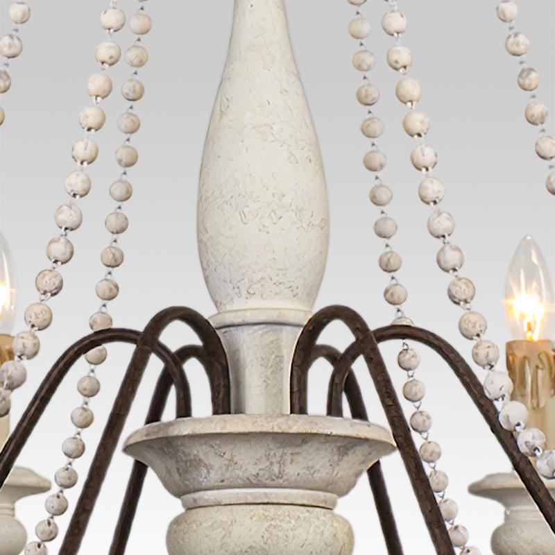 Candelabro de Velas de Madera con 6 Luces
