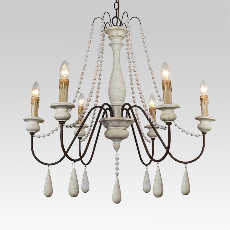 Candelabro de Velas de Madera con 6 Luces