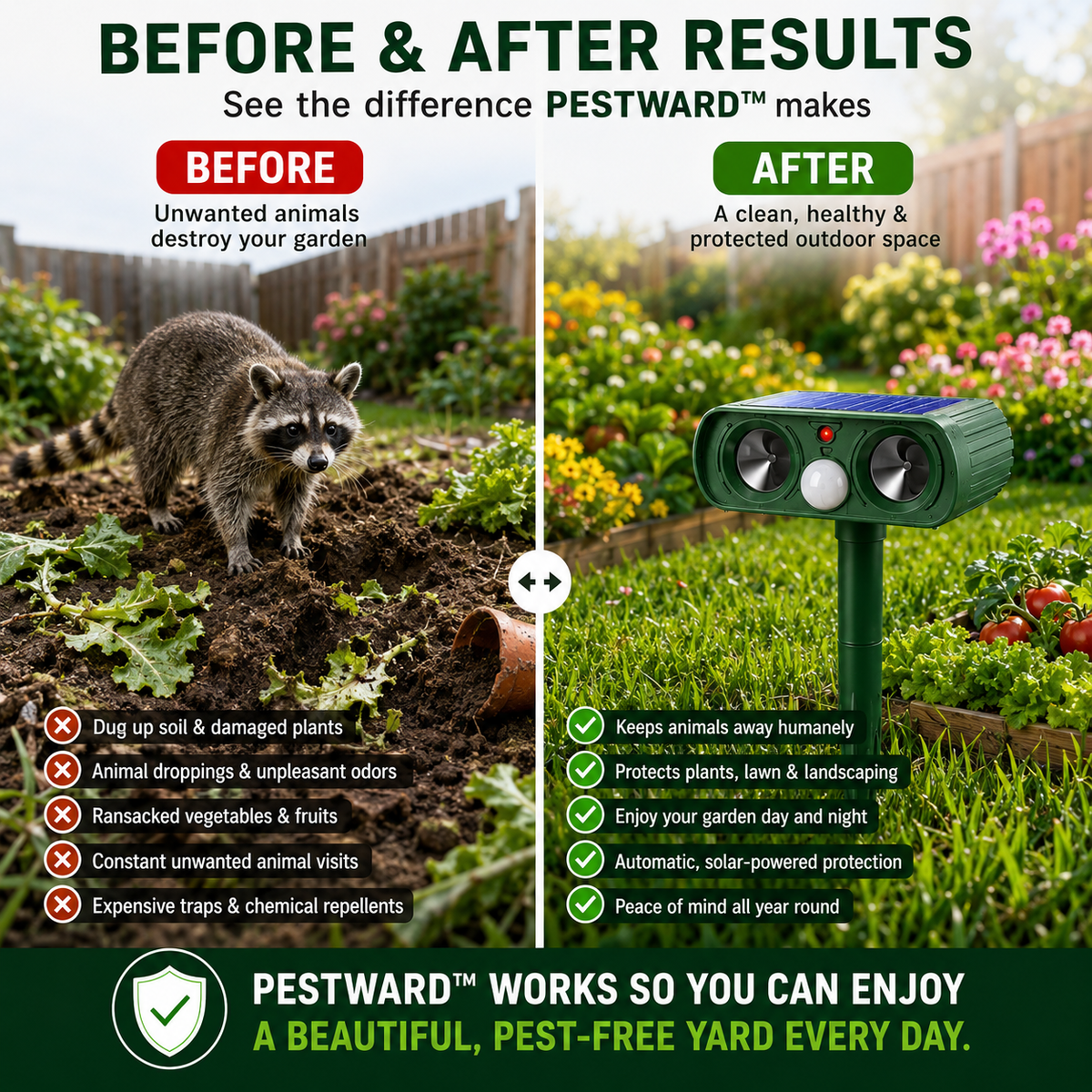 PESTWARD – Dispositivo Solar de Movimiento para la Protección Humana del Jardín