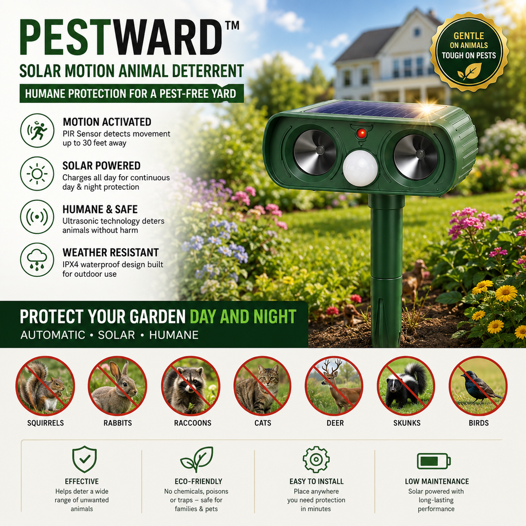PESTWARD – Dispositivo Solar de Movimiento para la Protección Humana del Jardín
