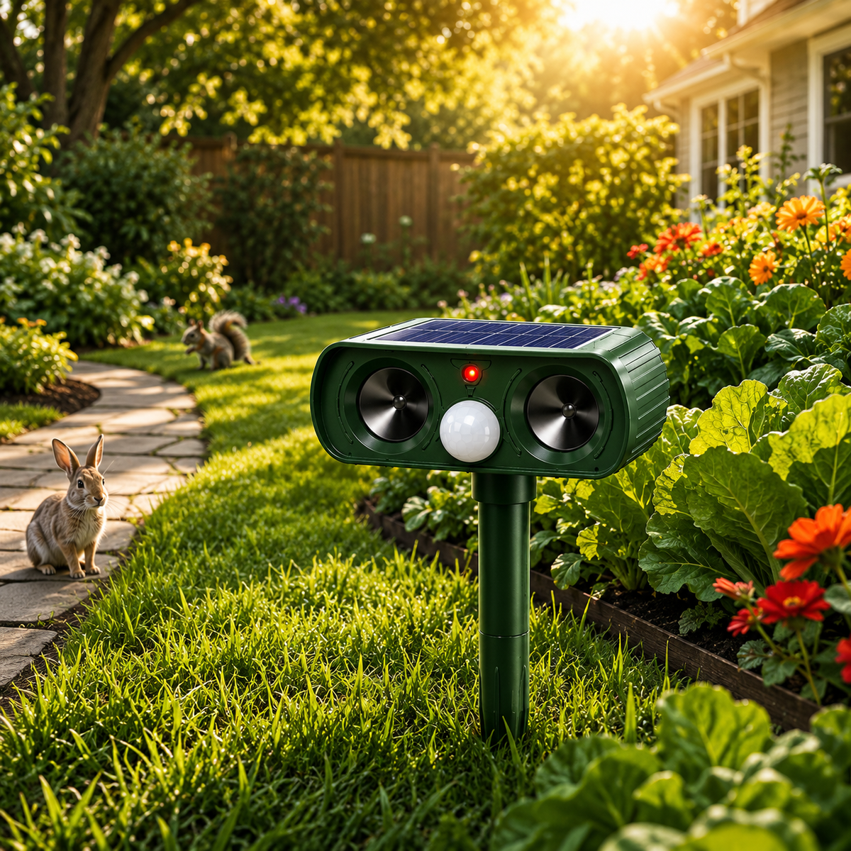 PESTWARD – Dispositivo Solar de Movimiento para la Protección Humana del Jardín