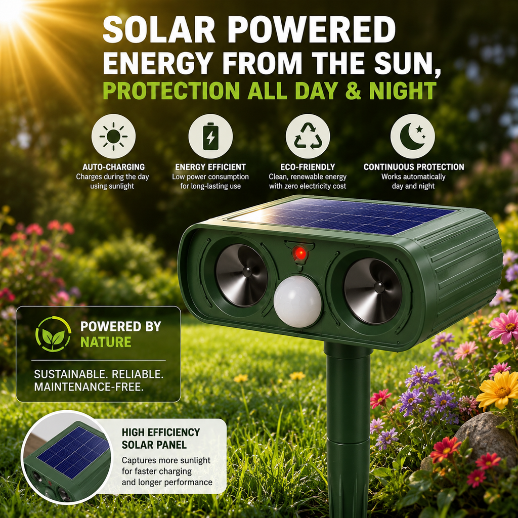 PESTWARD – Dispositivo Solar de Movimiento para la Protección Humana del Jardín