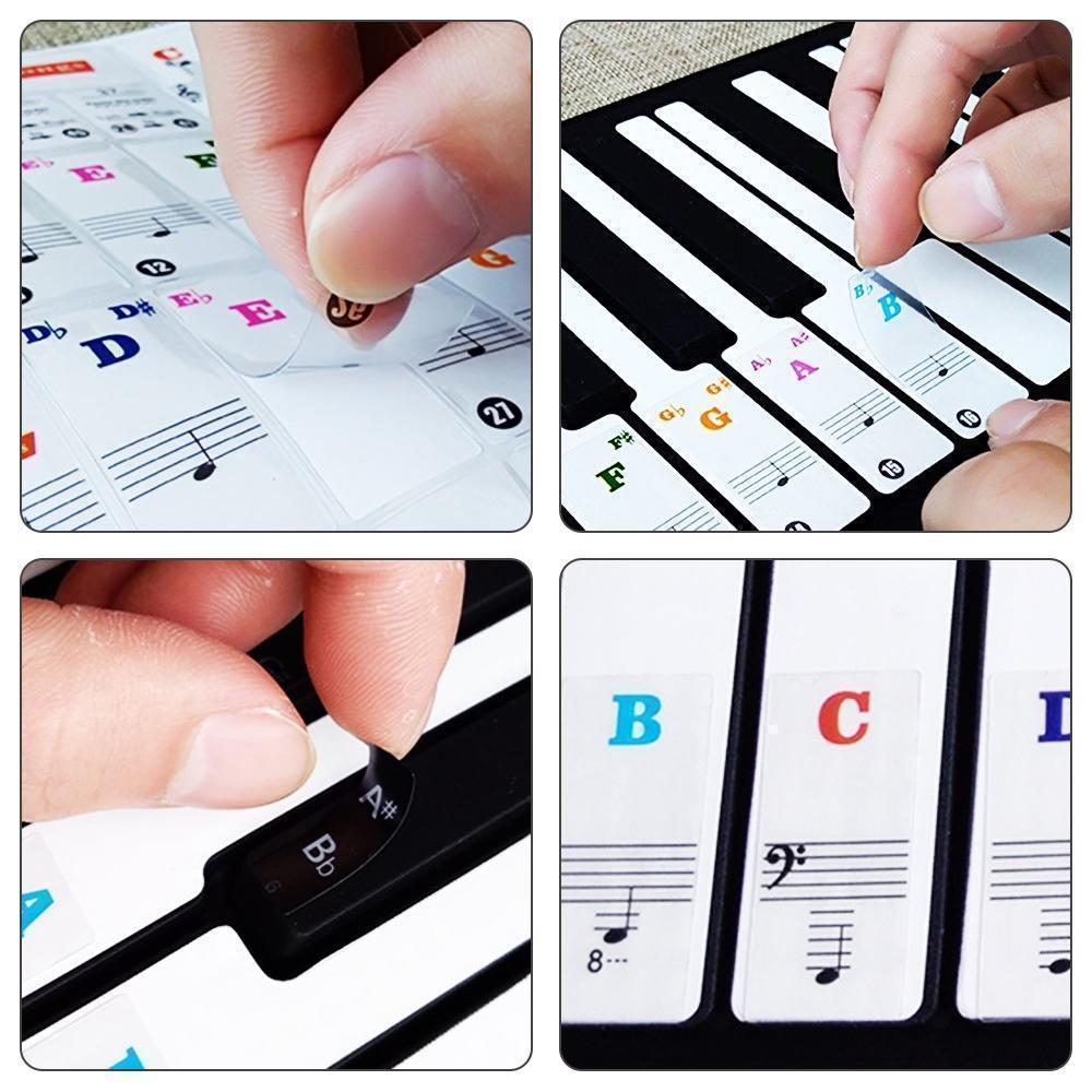 Pegatinas de Teclado para Músicos en Diseño Transparente