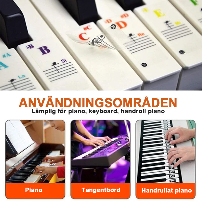 Pegatinas de Teclado para Músicos en Diseño Transparente