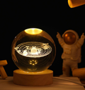 GalaxyGlow - Esfera de Cristal Iluminada con Exhibición de Planetas 3D