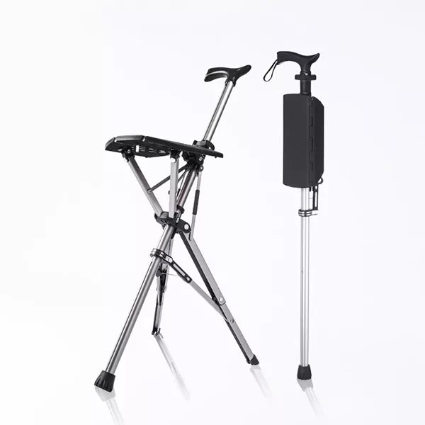 Bastón Plegable con Asiento - Soporte de Movilidad Portátil