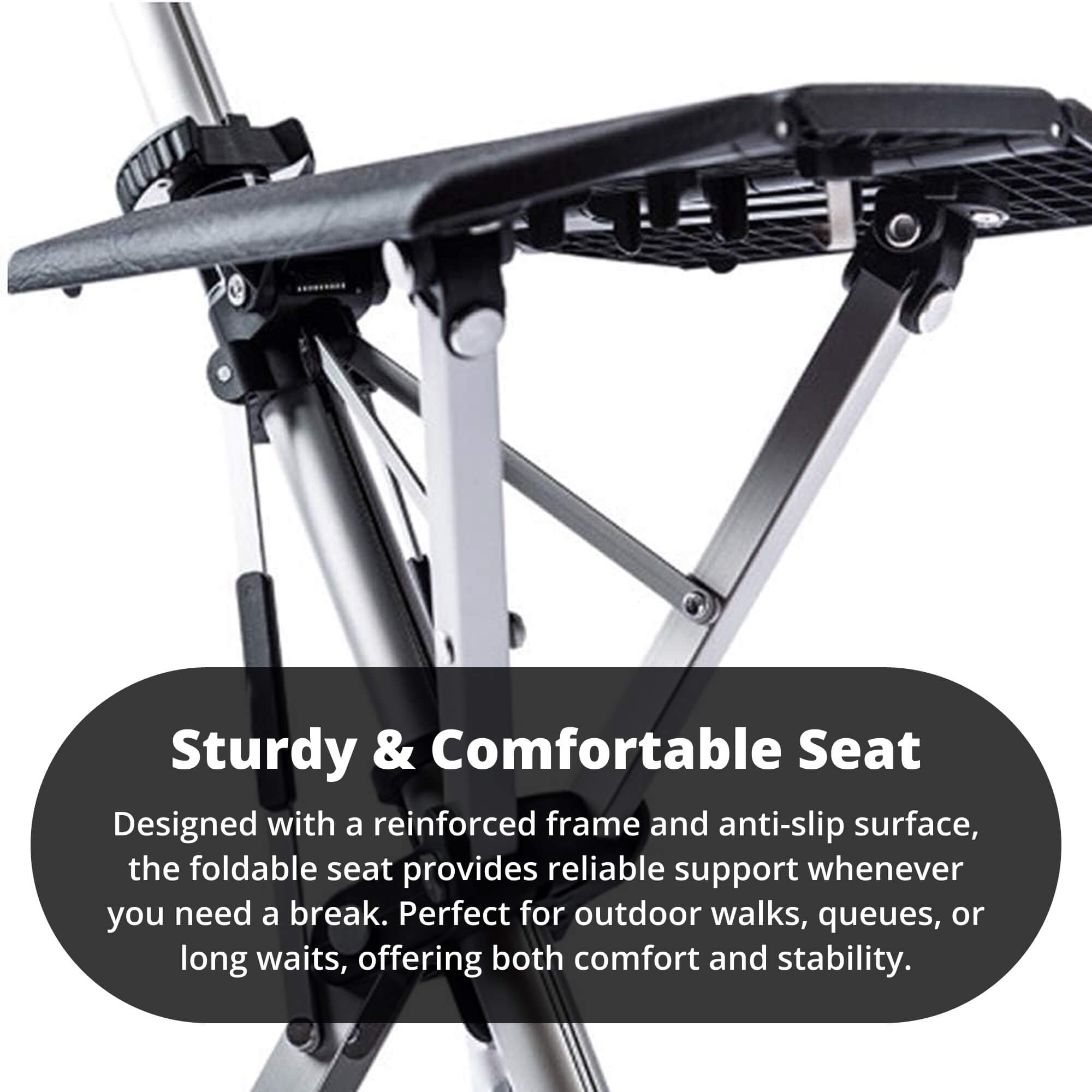 Bastón Plegable con Asiento - Soporte de Movilidad Portátil