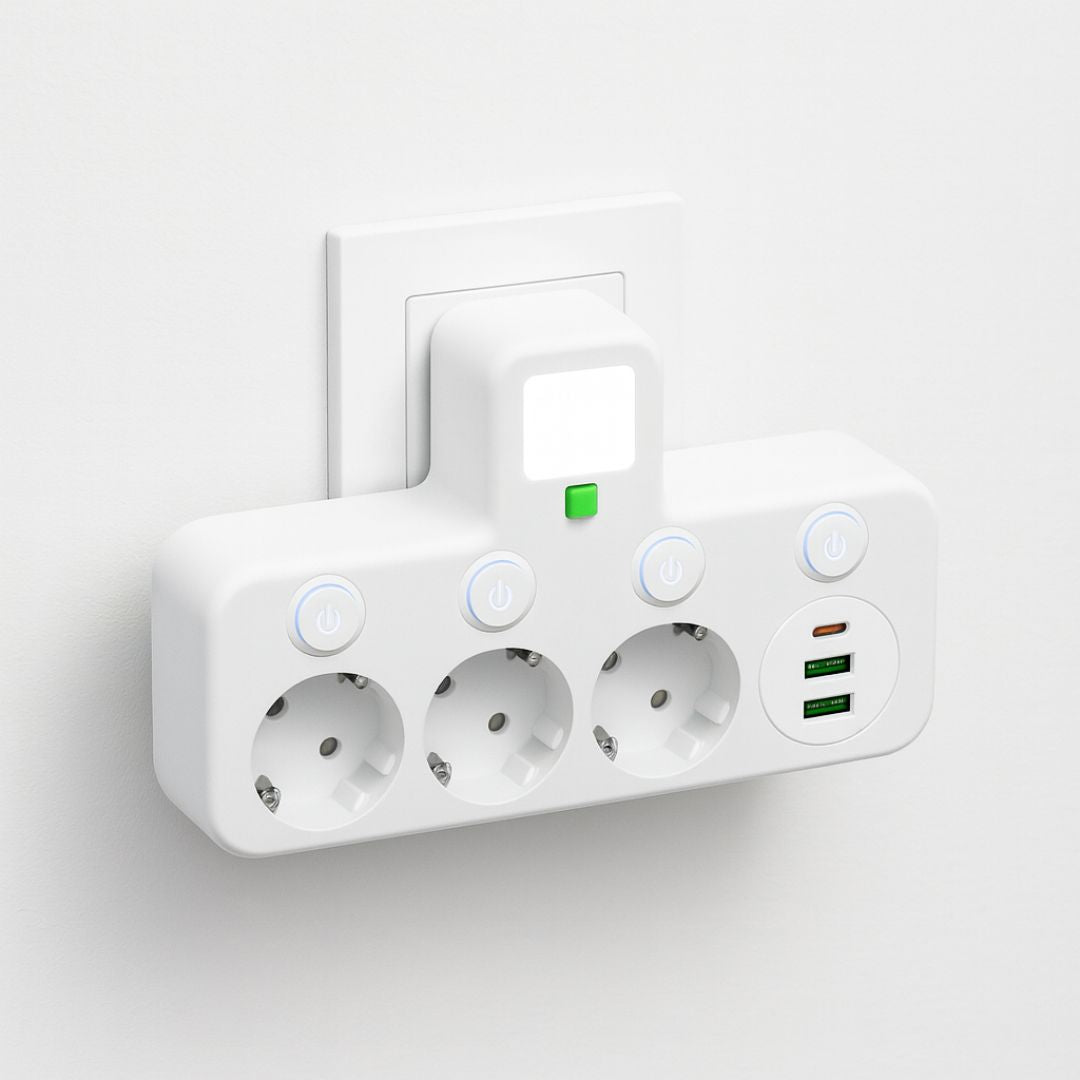 Regleta con Conexiones USB y Tipo C para un Uso Seguro y Eficiente
