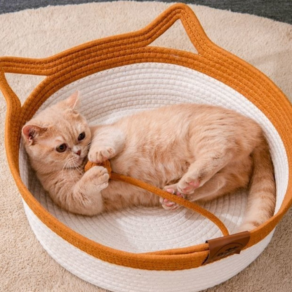 Cama para Gatos de Cuerda de Algodón Tejida a Mano Kalsten