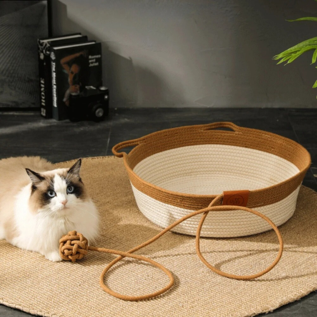 Cama para Gatos de Cuerda de Algodón Tejida a Mano Kalsten