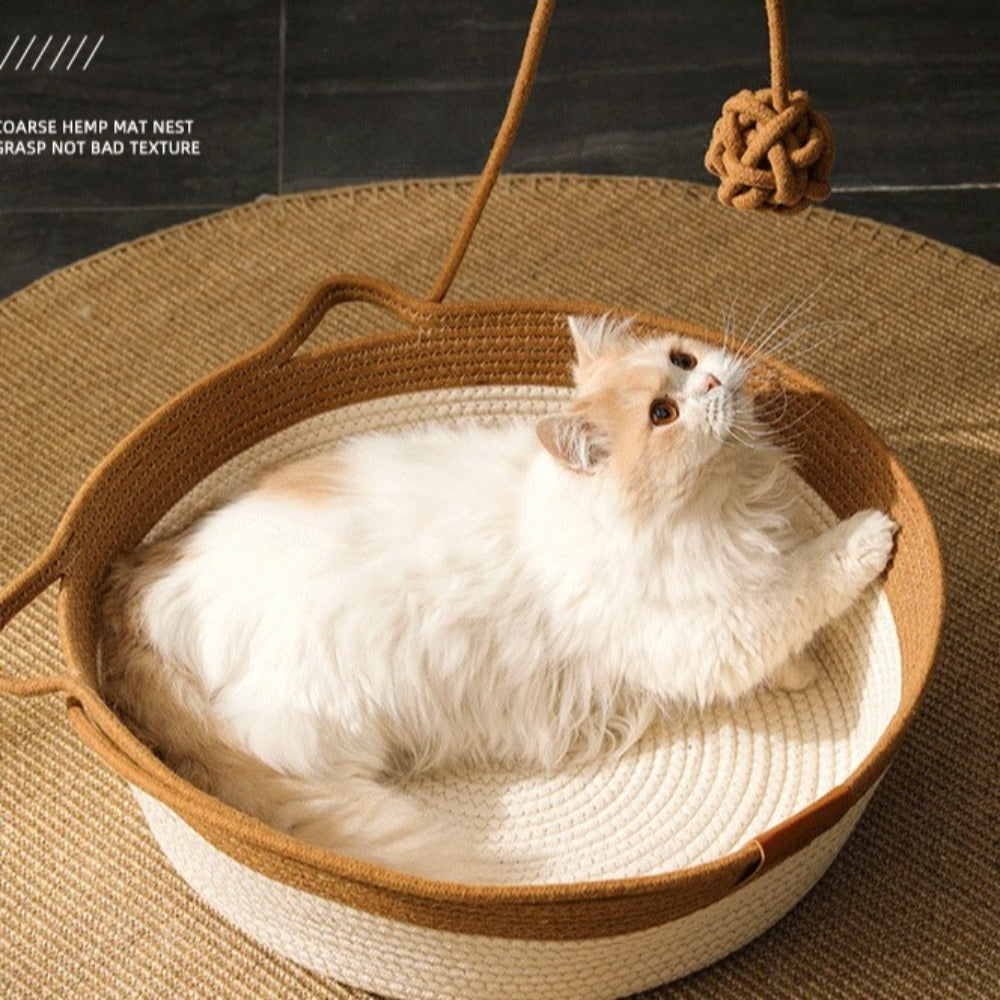 Cama para Gatos de Cuerda de Algodón Tejida a Mano Kalsten