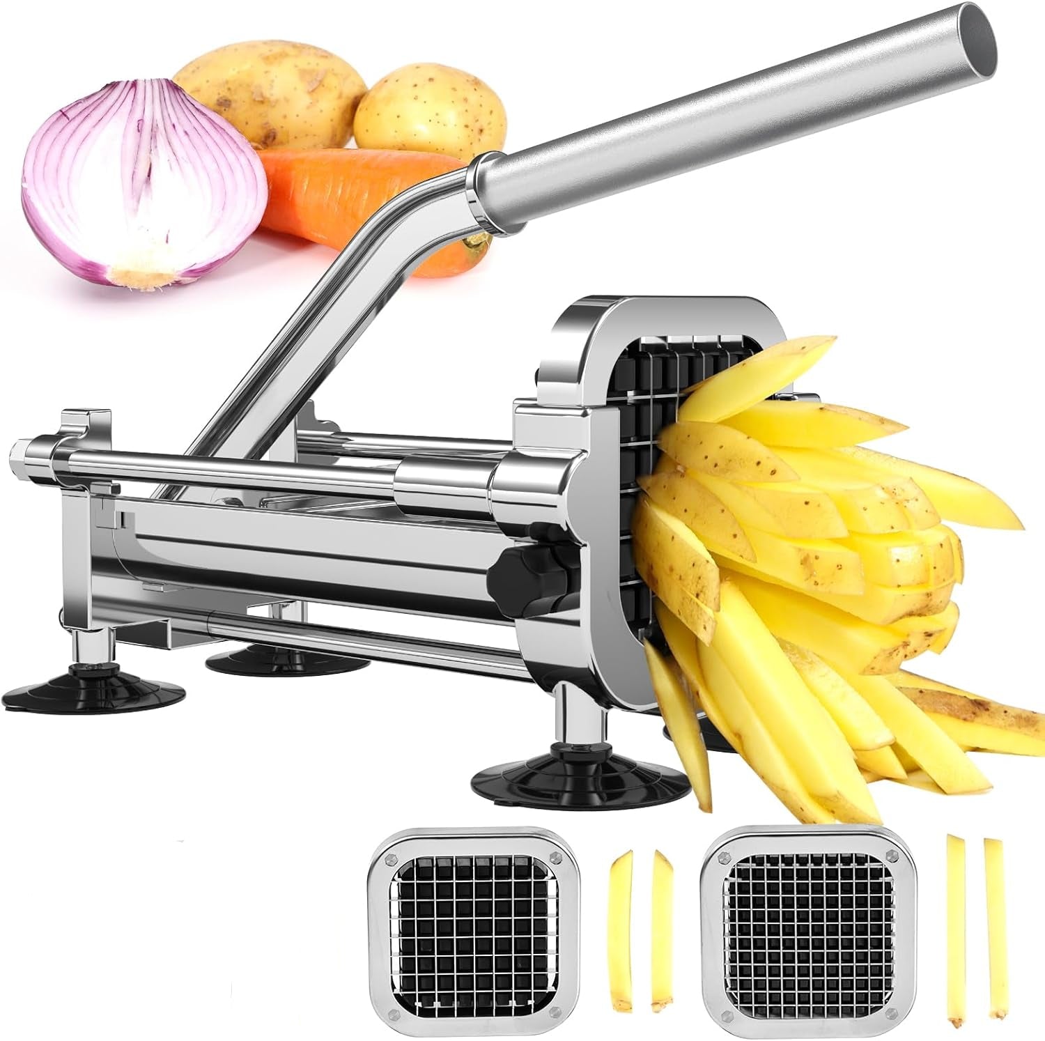 Cortador de Papas Premium - Acero Inoxidable Duradero | Cuchillos Versátiles