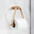 Lisslune | Soporte de Papel Higiénico de Alta Calidad | Roble y Cuero Sintético | Diseño de Baño Minimalista
