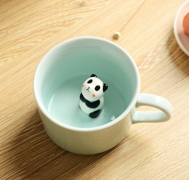 Tazas de Cerámica de Animales de Dibujos Animados Creativos en 3D