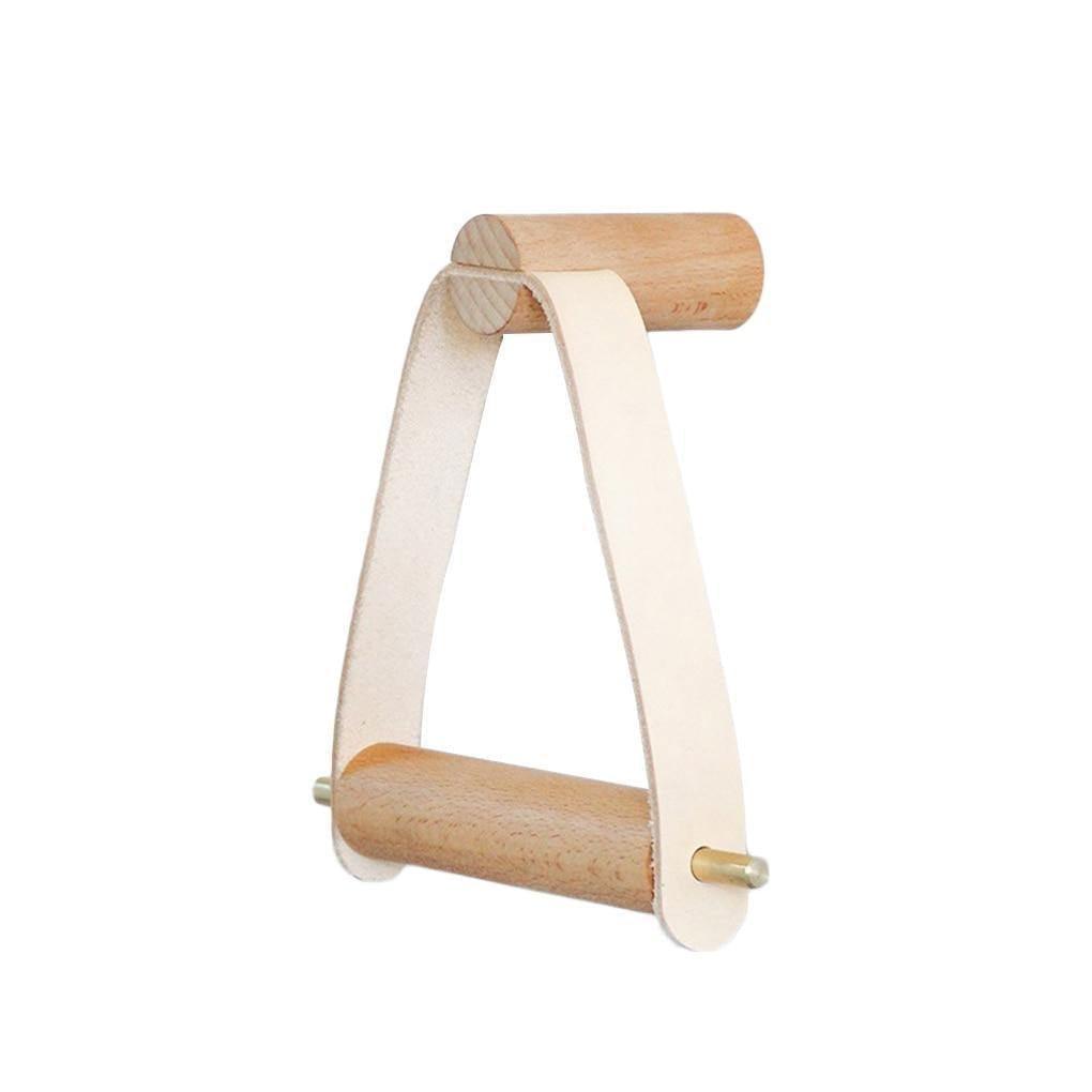 Lisslune | Soporte de Papel Higiénico de Alta Calidad | Roble y Cuero Sintético | Diseño de Baño Minimalista