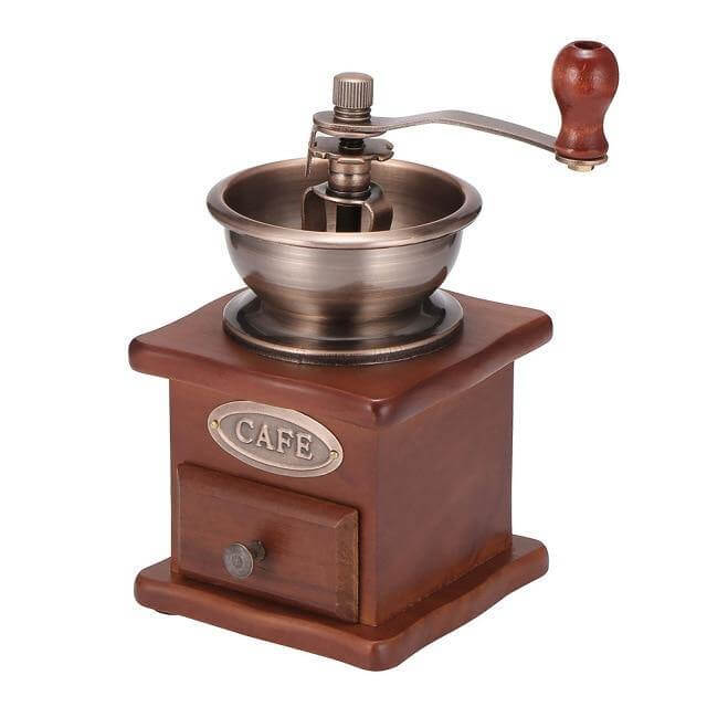 Molino de Café Manual de Madera Antiguo