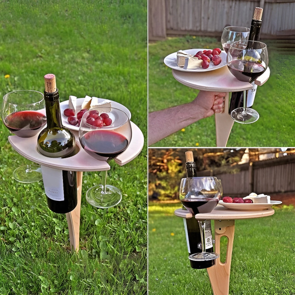 WineEase - Mesa de vino portátil para exteriores | 50% DESCUENTO