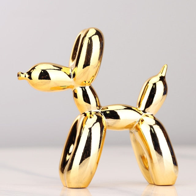 Carvallo – Escultura Moderna de Perro de Globo con Acabado Metálico