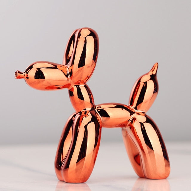 Carvallo – Escultura Moderna de Perro de Globo con Acabado Metálico
