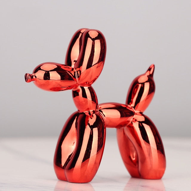 Carvallo – Escultura Moderna de Perro de Globo con Acabado Metálico