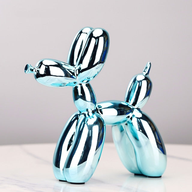 Carvallo – Escultura Moderna de Perro de Globo con Acabado Metálico