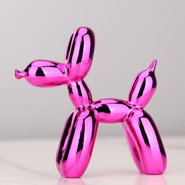 Carvallo – Escultura Moderna de Perro de Globo con Acabado Metálico