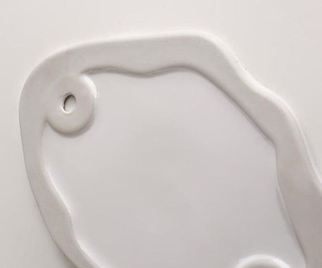 Bandeja y cuenco de cerámica cromada