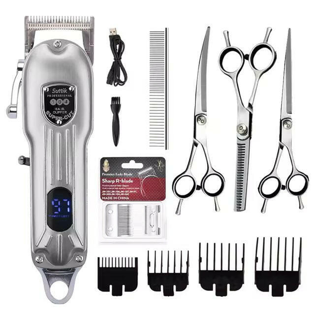Kit de Aseo Profesional para Perros con Cortadoras y Tijeras