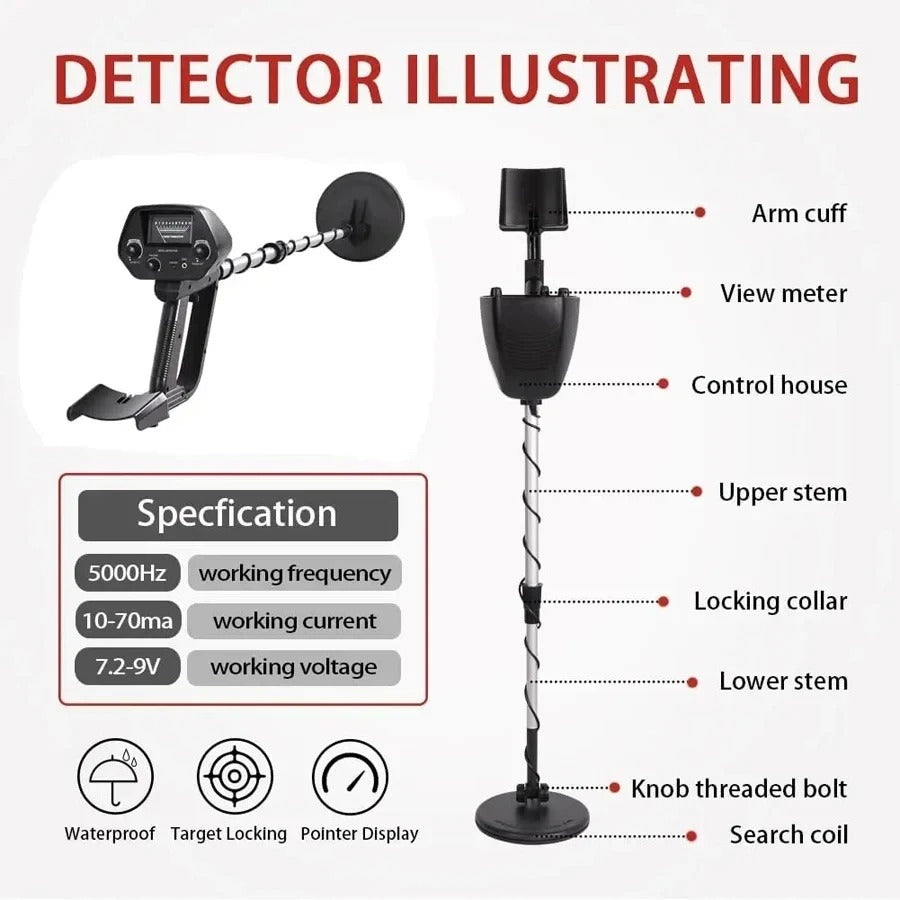 Detector de Metales Profesional para la Búsqueda de Tesoros de Oro