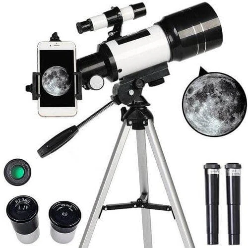 Telescopio Profesional con Trípode para Observación de Estrellas y la Luna