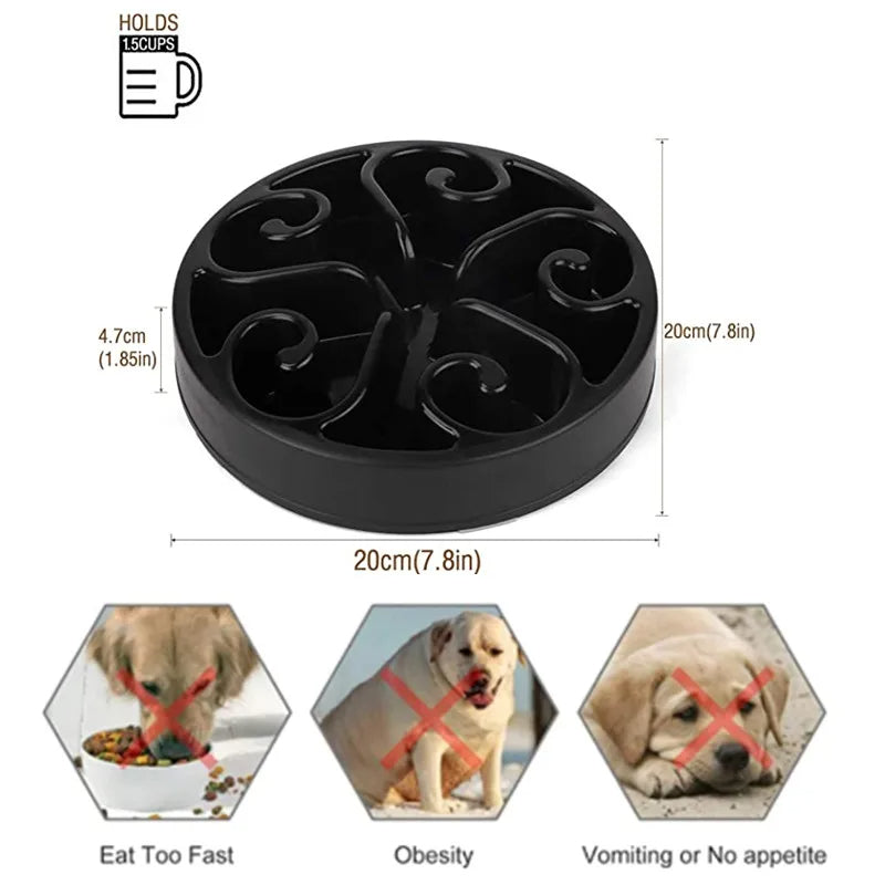 Cuenco para Perros de Alimentación Lenta con Base Antivuelco para Comidas Divertidas
