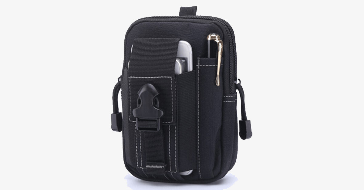 Kalsten | Bolsa Militar de Cintura - Hecha de Nylon - Diseño Impermeable - Cierre de Cremallera - Se Adhiere con Cinturón - Equipo de Viaje - Exterior - Disponible en 3 Colores