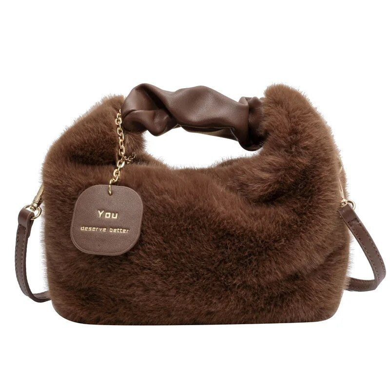 Bolso de hombro esponjoso para mujeres