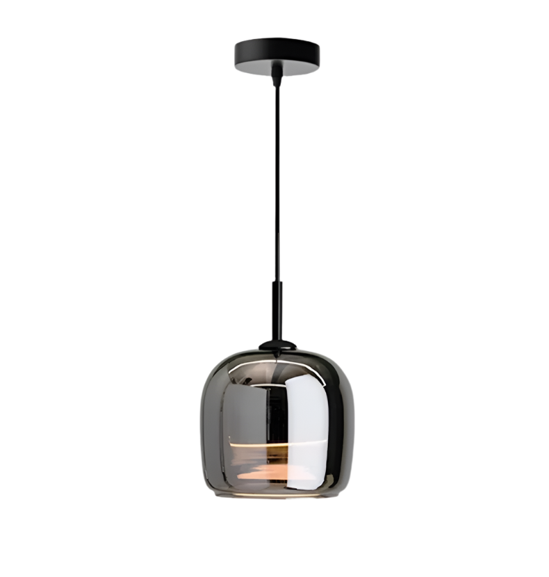 BowLift | Lámpara Colgante de Vidrio Negro Nórdico - Lámpara Moderna para Isla de Cocina y Comedor
